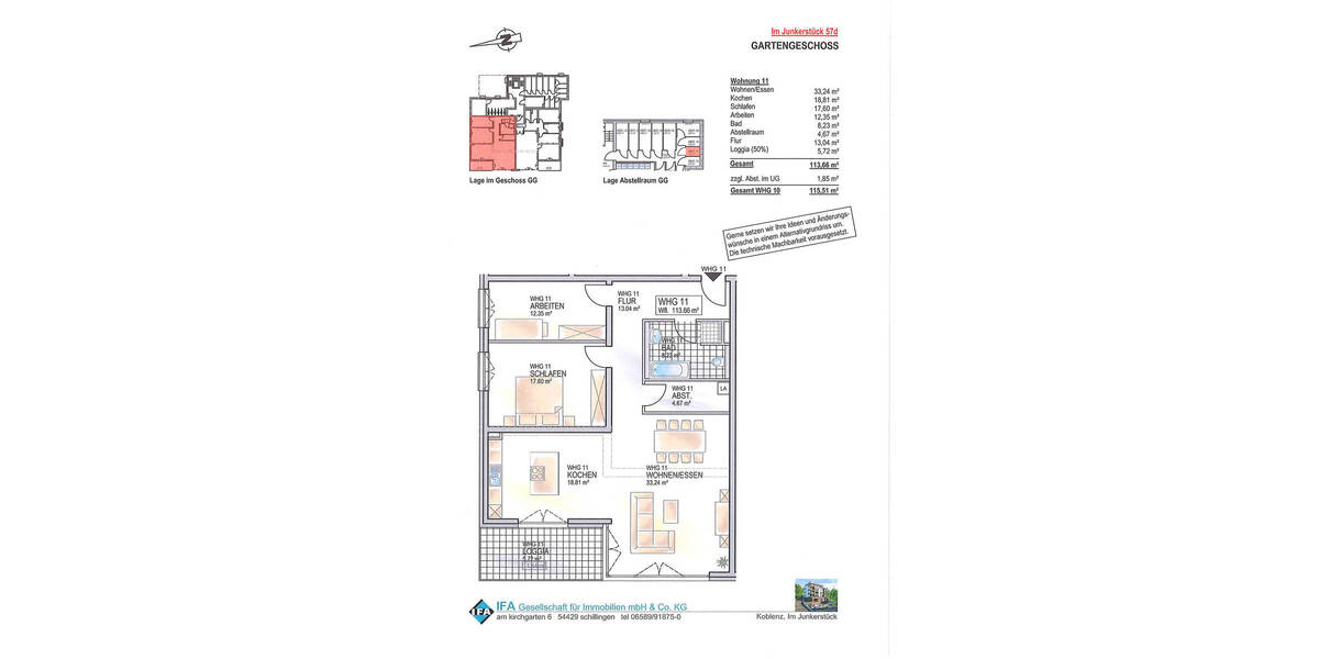 Etagenwohnung Koblenz Horchheimer Höhe - 3 Zimmer, 511.500&euro; | Angebot:25700925
