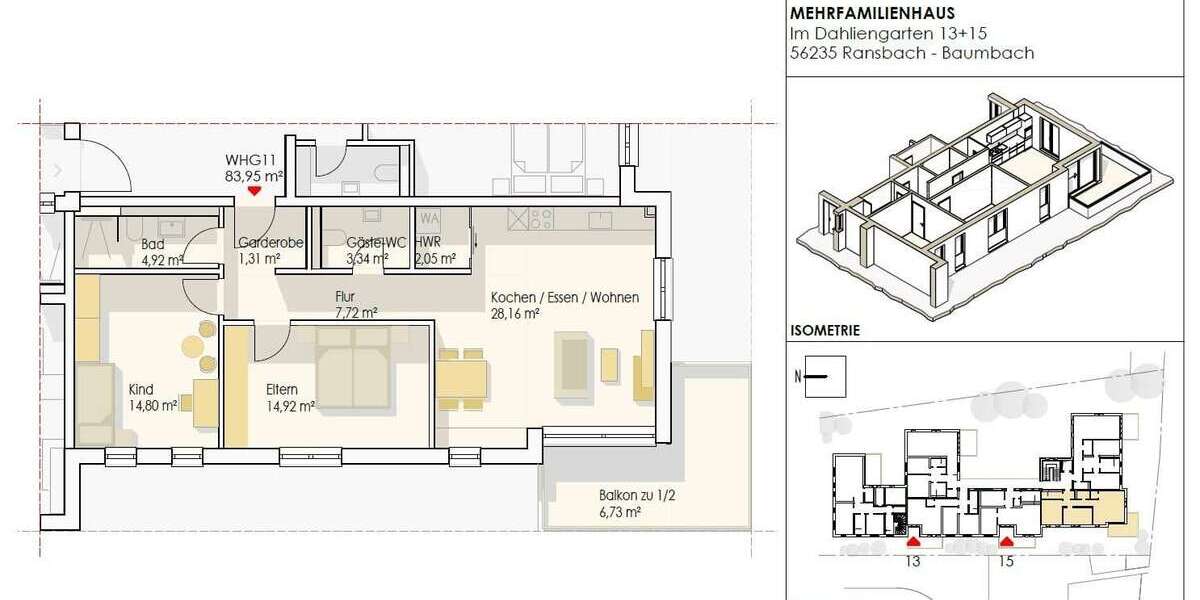 Etagenwohnung Ransbach-Baumbach Baumbach - 3 Zimmer, 84 m&sup2;, 322.838&euro; | Angebot:25203728