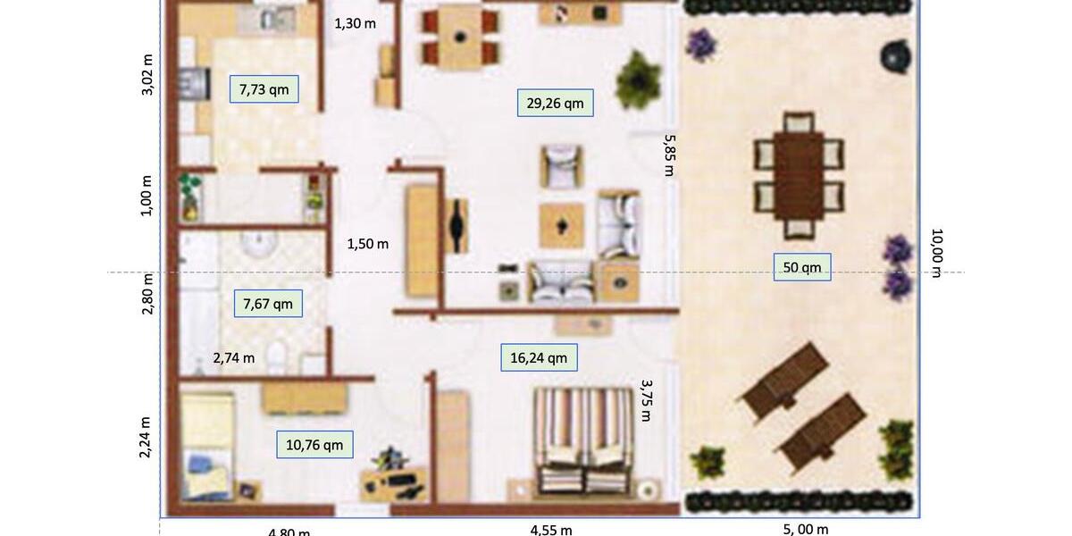 Terrassenwohnung Bad Ems - 3 Zimmer, 102 m&sup2;, 249.000&euro; | Angebot:26313746