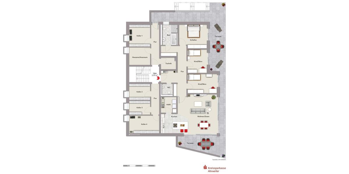 Erdgeschoßwohnung Remagen - 4 Zimmer, 139 m&sup2;, 2.050&euro; | Angebot:25143309
