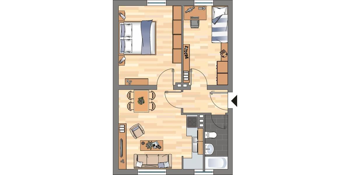Etagenwohnung Montabaur - 2 Zimmer, 48 m&sup2;, 479&euro; | Angebot:25591895