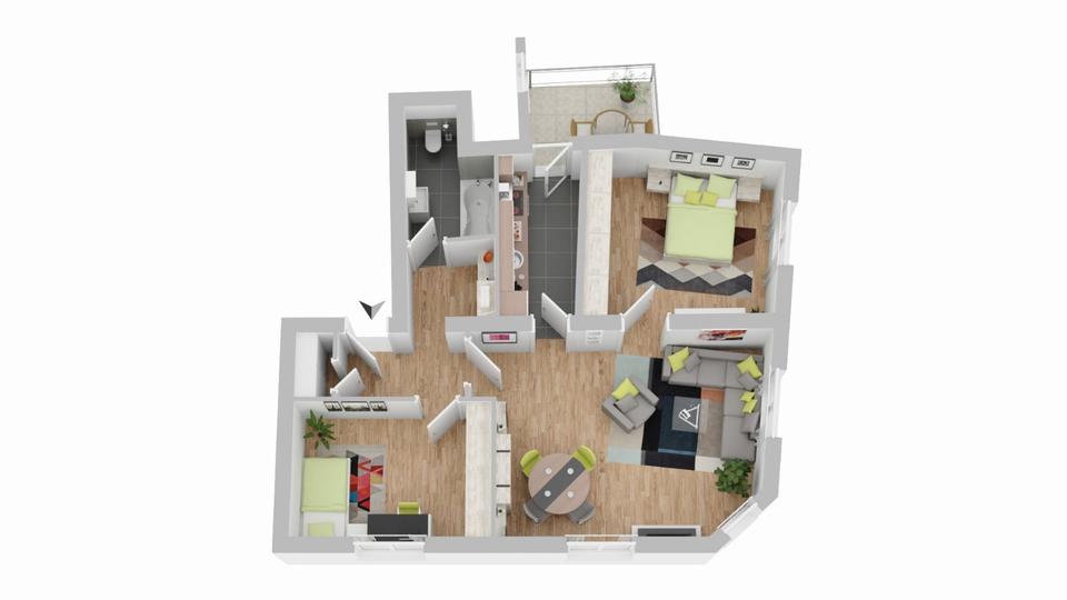 Etagenwohnung Neuwied Block - 3 Zimmer, 89 m&sup2;, 850&euro; | Angebot:25802419