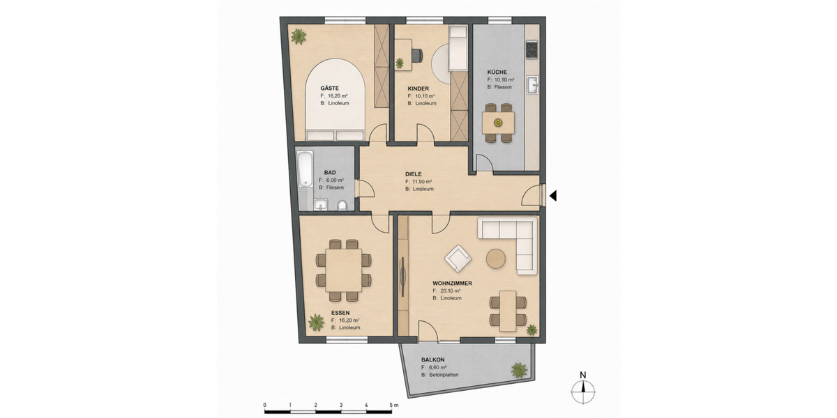 Etagenwohnung Koblenz Mitte - 4 Zimmer, 93 m&sup2;, 298.000&euro; | Angebot:26474900