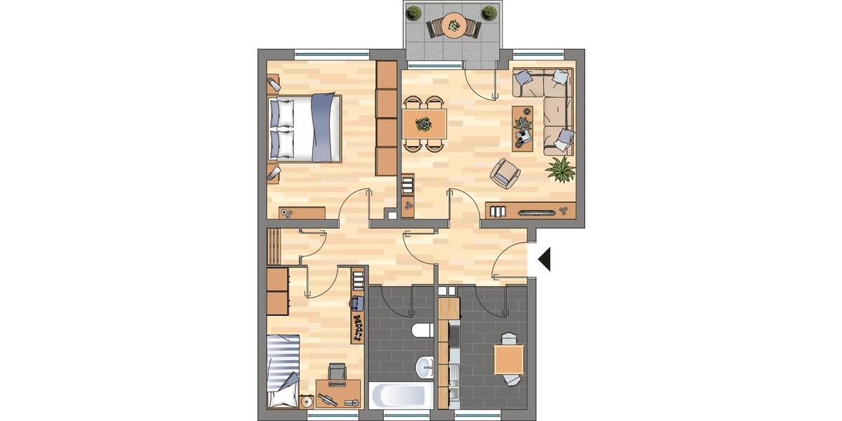Etagenwohnung Weißenthurm - 3 Zimmer, 67 m&sup2;, 669&euro; | Angebot:26681167