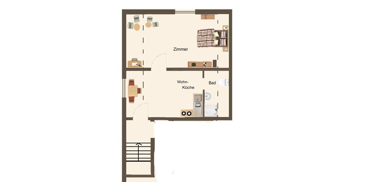 Dachgeschoßwohnung Urbach - 1 Zimmer, 42 m&sup2;, 385&euro; | Angebot:25248880