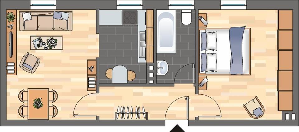 Etagenwohnung Montabaur - 2 Zimmer, 42 m&sup2;, 409&euro; | Angebot:25919739