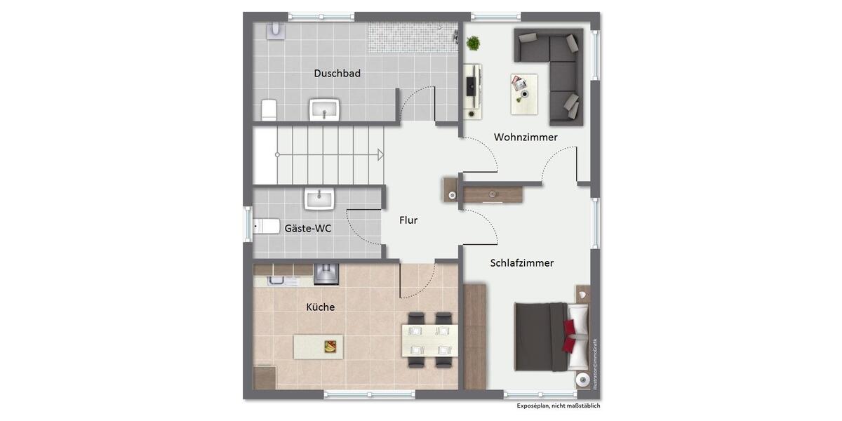Etagenwohnung Horhausen (Westerwald) - 2 Zimmer, 58 m&sup2;, 580&euro; | Angebot:25919155