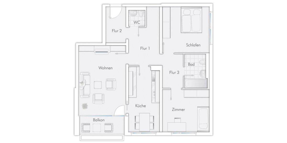 Etagenwohnung Koblenz Karthause - 3 Zimmer, 80 m&sup2;, 755&euro; | Angebot:26646524