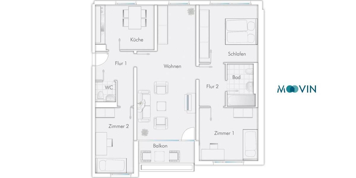 Etagenwohnung Koblenz Karthause - 4 Zimmer, 88 m&sup2;, 830&euro; | Angebot:25791853