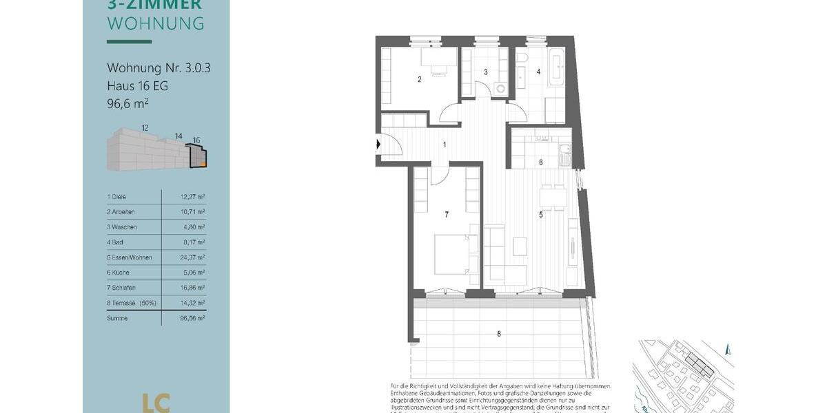 Hochparterre Lahnstein - 3 Zimmer, 97 m&sup2;, 1.210&euro; | Angebot:25231996