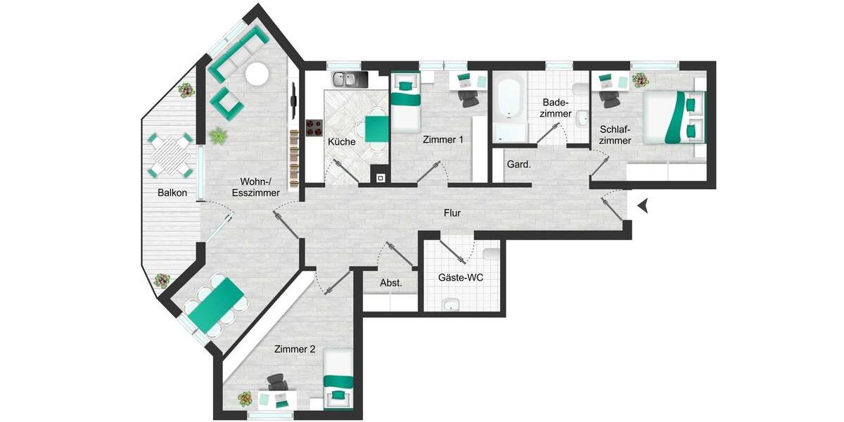 Etagenwohnung Halsenbach - 4 Zimmer, 100 m&sup2;, 770&euro; | Angebot:25697074