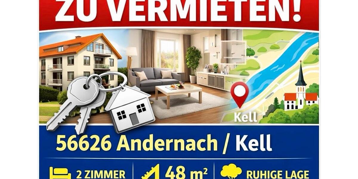 Erdgeschoßwohnung Andernach - 2 Zimmer, 48 m&sup2;, 340&euro; | Angebot:25942867