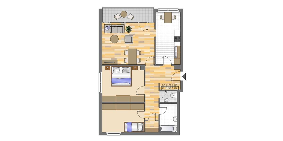 Etagenwohnung Koblenz Karthause - 3 Zimmer, 82 m&sup2;, 859&euro; | Angebot:26496057
