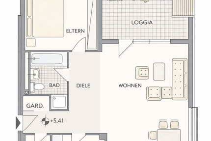 Wohnung Bendorf - 2.5 Zimmer, 62 m&sup2;, 540&euro; | Angebot:25287332