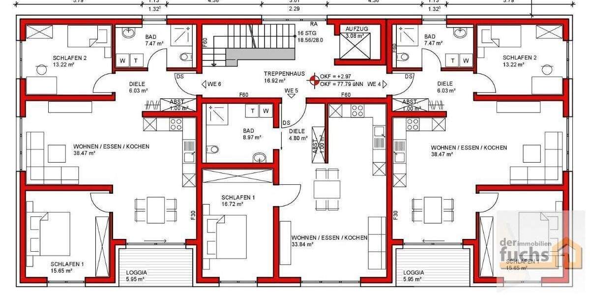 Etagenwohnung Kettig - 3 Zimmer, 85 m&sup2;, 1.110&euro; | Angebot:25689087