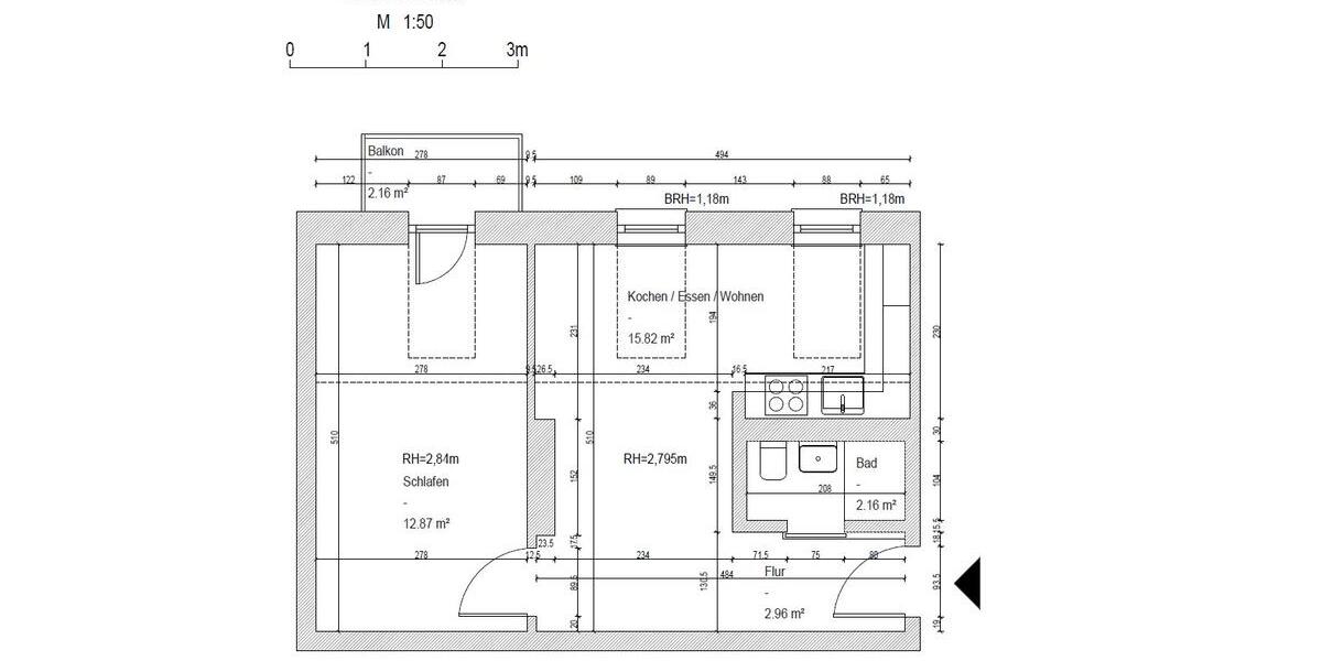 Dachgeschoßwohnung Koblenz - 2 Zimmer, 34 m&sup2;, 643&euro; | Angebot:26649394