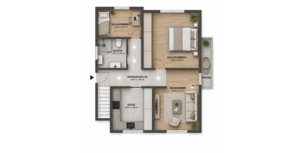 Dachgeschoßwohnung Bad Breisig - 3 Zimmer, 63 m&sup2;, 750&euro; | Angebot:25896286