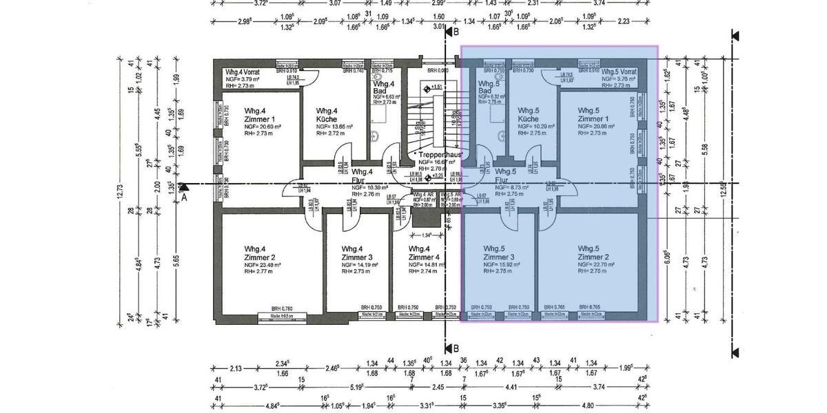 Etagenwohnung Neuwied - 3 Zimmer, 88 m&sup2;, 704&euro; | Angebot:25886791