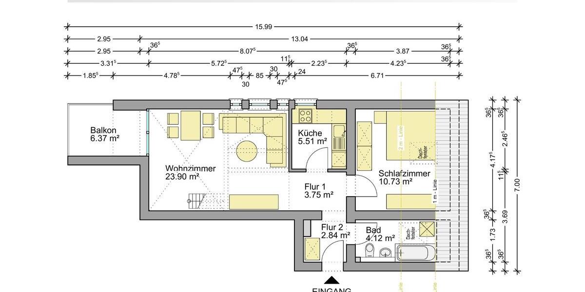 Maisonettenwohnung Neuwied Feldkirchen - 2.5 Zimmer, 66 m&sup2;, 215.000&euro; | Angebot:27531643