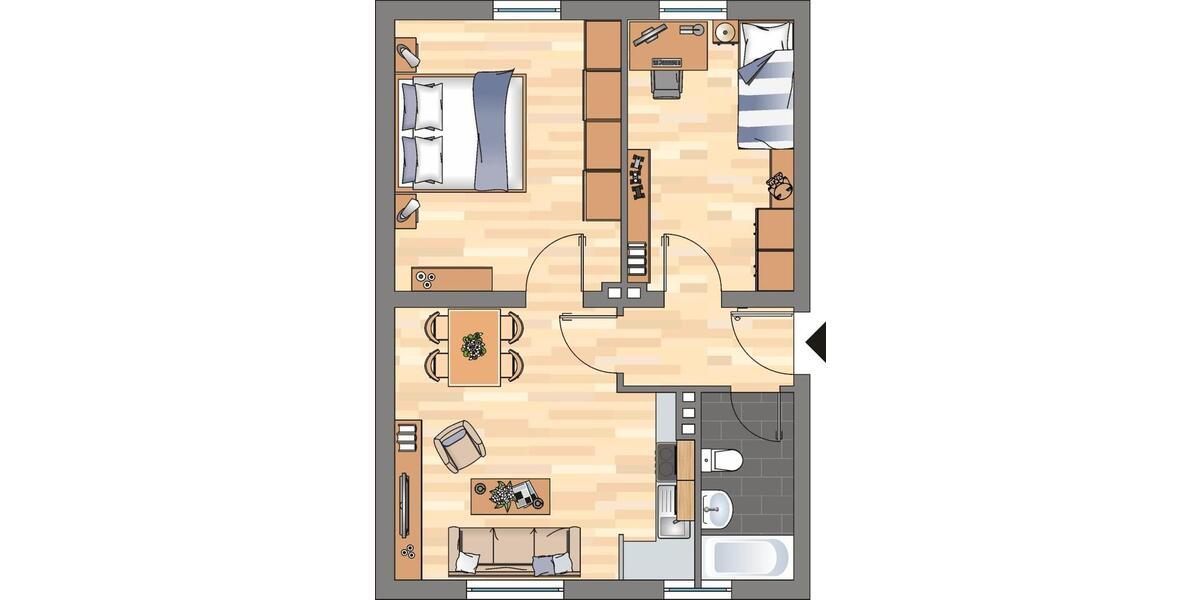 Etagenwohnung Montabaur - 2 Zimmer, 48 m&sup2;, 469&euro; | Angebot:23551890