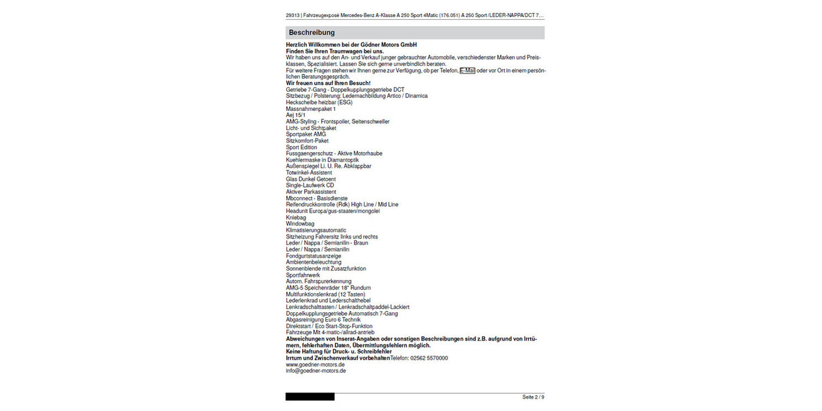 Mercedes-Benz A-Klasse 38.000 km 23.000 &euro; Höhr-Grenzhausen 56203