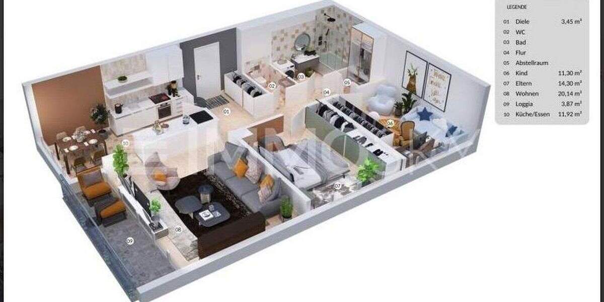 Etagenwohnung Koblenz Karthause - 3 Zimmer, 82 m&sup2;, 189.000&euro; | Angebot:25747716