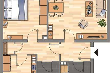 Wohnung Weißenthurm - 3 Zimmer, 67 m&sup2;, 669&euro; | Angebot:26688311