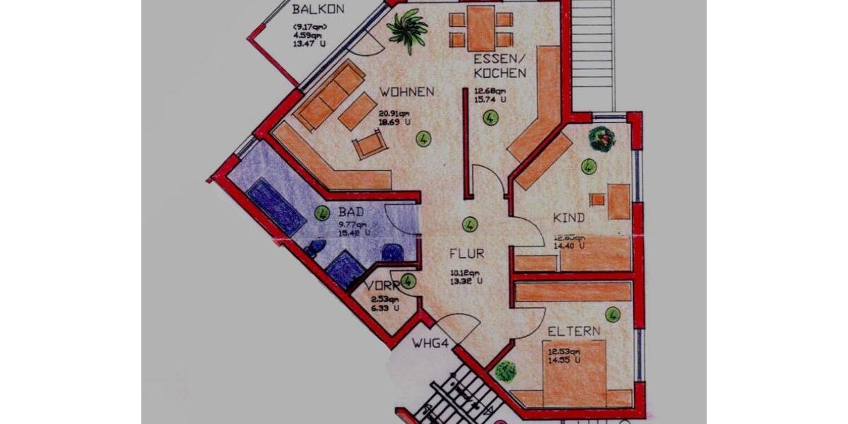 Etagenwohnung Urbar - 3 Zimmer, 86 m&sup2;, 740&euro; | Angebot:24938026