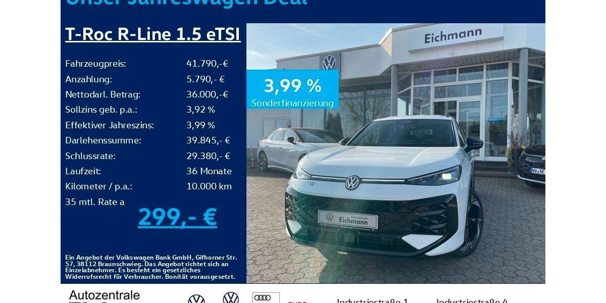 VW T-Roc 4.100 km 41.790 &euro; Heiligenroth 56412